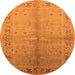Round Oriental Orange Traditional Rug, urb2955org