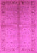 Machine Washable Oriental Pink Traditional Rug, wshurb2955pnk