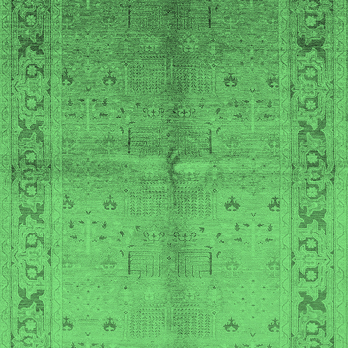 Machine Washable Oriental Emerald Green Traditional Area Rugs, wshurb2955emgrn