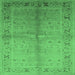 Square Oriental Emerald Green Traditional Rug, urb2955emgrn