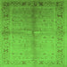 Square Oriental Green Traditional Rug, urb2955grn