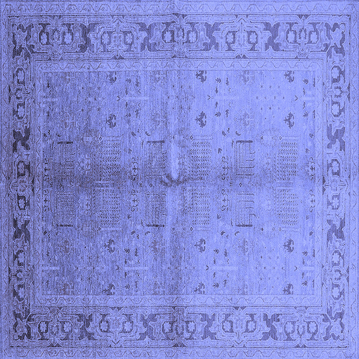 Square Oriental Blue Traditional Rug, urb2955blu