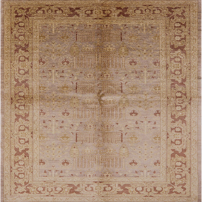 Square Machine Washable Industrial Modern Light Brown Rug, wshurb2955