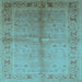 Square Oriental Light Blue Traditional Rug, urb2955lblu