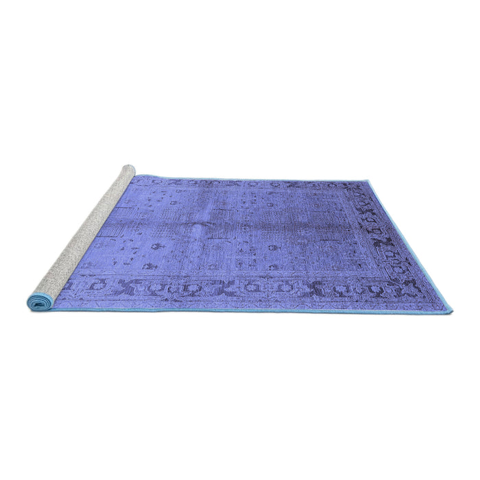 Sideview of Machine Washable Oriental Blue Traditional Rug, wshurb2955blu