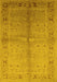 Machine Washable Oriental Yellow Traditional Rug, wshurb2955yw