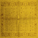 Square Machine Washable Oriental Yellow Traditional Rug, wshurb2955yw