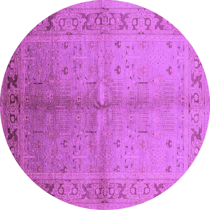 Round Machine Washable Oriental Purple Traditional Area Rugs, wshurb2955pur