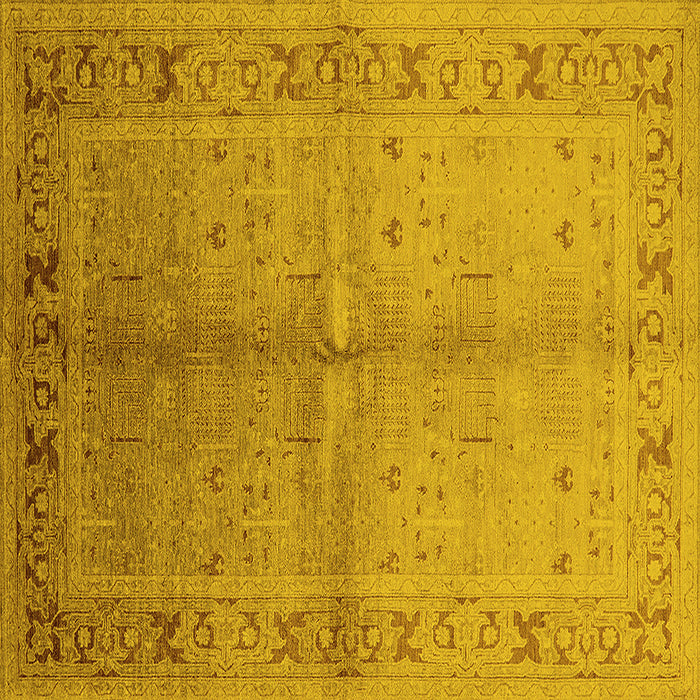 Square Oriental Yellow Traditional Rug, urb2955yw