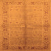 Square Machine Washable Oriental Orange Traditional Area Rugs, wshurb2955org