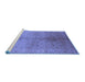 Sideview of Machine Washable Oriental Blue Traditional Rug, wshurb2956blu