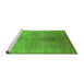 Sideview of Machine Washable Oriental Green Traditional Area Rugs, wshurb2956grn