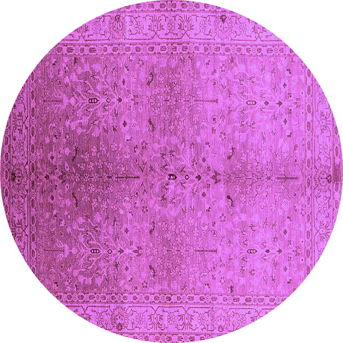 Round Oriental Purple Traditional Rug, urb2956pur