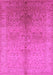 Machine Washable Oriental Pink Traditional Rug, wshurb2956pnk