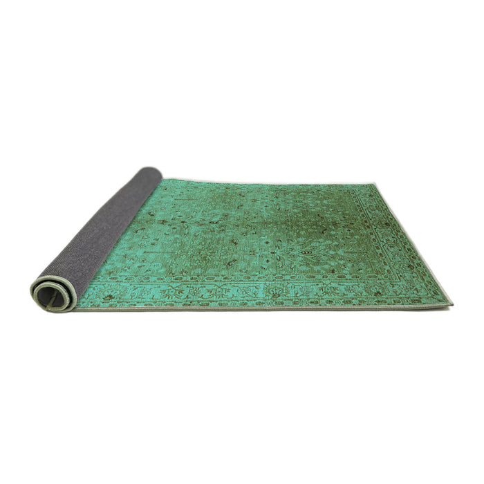 Sideview of Oriental Turquoise Traditional Rug, urb2956turq