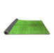 Sideview of Oriental Green Traditional Rug, urb2956grn