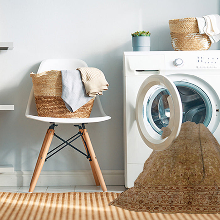 Machine Washable Industrial Modern Brown Sand Brown Rug in a Washing Machine, wshurb2956