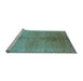 Sideview of Machine Washable Oriental Light Blue Traditional Rug, wshurb2956lblu