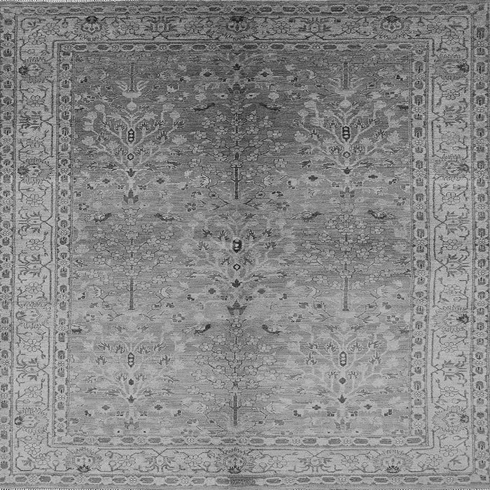 Square Machine Washable Oriental Gray Traditional Rug, wshurb2956gry