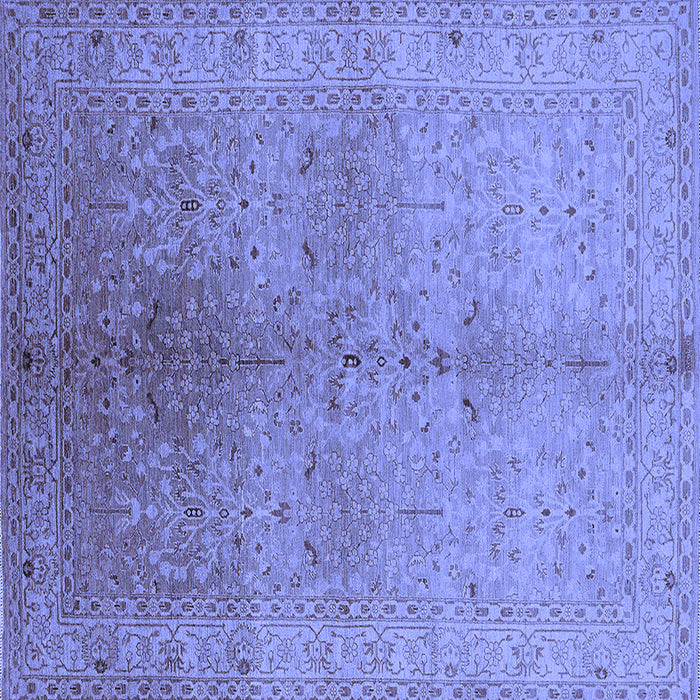Square Machine Washable Oriental Blue Traditional Rug, wshurb2956blu