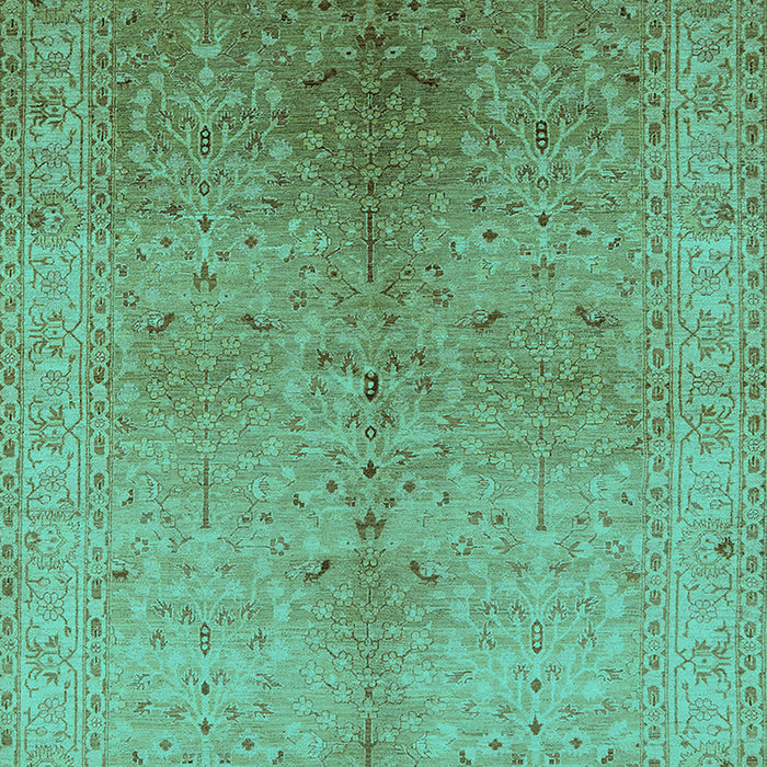 Machine Washable Oriental Turquoise Traditional Area Rugs, wshurb2956turq