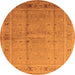 Round Oriental Orange Industrial Rug, urb2957org