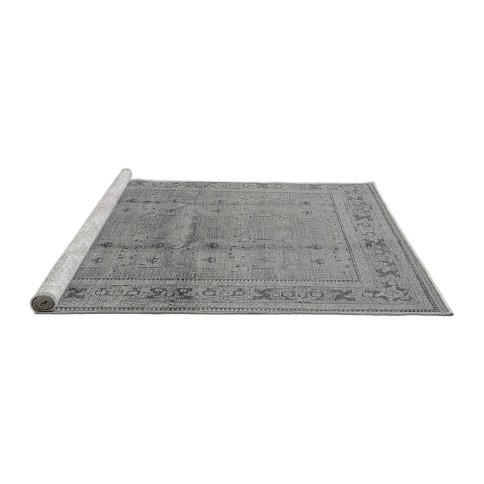 Sideview of Machine Washable Oriental Gray Industrial Rug, wshurb2957gry
