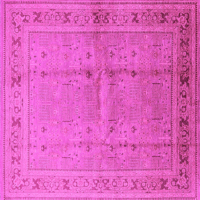Square Machine Washable Oriental Pink Industrial Rug, wshurb2957pnk