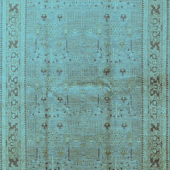 Machine Washable Oriental Light Blue Industrial Rug, wshurb2957lblu