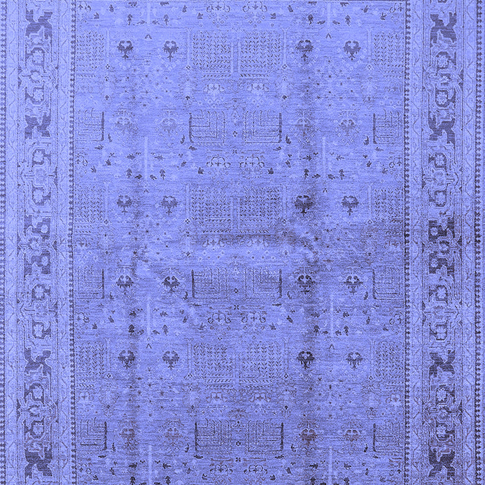 Machine Washable Oriental Blue Industrial Rug, wshurb2957blu