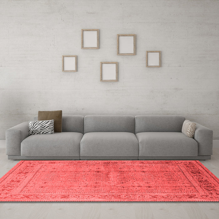 Industrial Red Washable Rugs