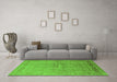 Machine Washable Oriental Green Industrial Area Rugs in a Living Room,, wshurb2957grn