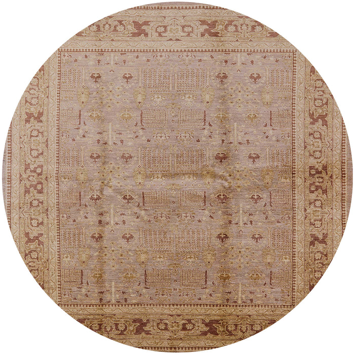 Round Mid-Century Modern Chocolate Brown Oriental Rug, urb2957