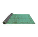 Sideview of Oriental Turquoise Industrial Rug, urb2957turq