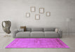 Machine Washable Oriental Purple Industrial Area Rugs in a Living Room, wshurb2957pur
