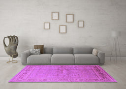Machine Washable Oriental Purple Industrial Area Rugs in a Living Room, wshurb2957pur