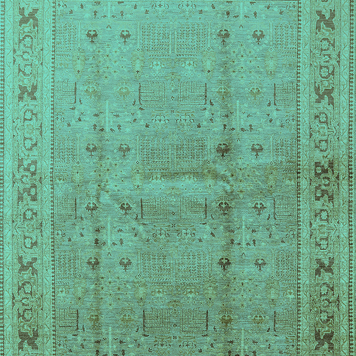 Machine Washable Oriental Turquoise Industrial Area Rugs, wshurb2957turq
