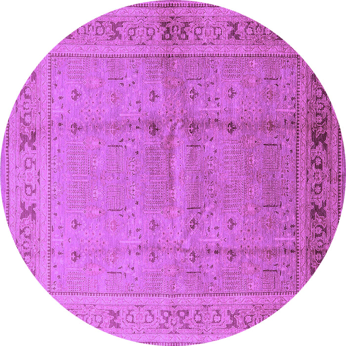 Round Machine Washable Oriental Purple Industrial Area Rugs, wshurb2957pur