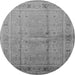 Round Oriental Gray Industrial Rug, urb2957gry