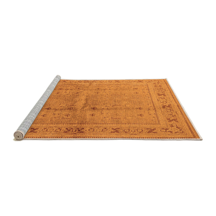 Sideview of Machine Washable Oriental Orange Industrial Area Rugs, wshurb2957org