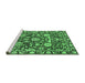 Sideview of Machine Washable Oriental Emerald Green Industrial Area Rugs, wshurb2958emgrn