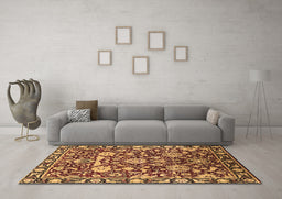 Machine Washable Oriental Brown Industrial Rug in a Living Room,, wshurb2958brn