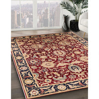 Mid-Century Modern Sandy Brown Oriental Rug, urb2958