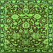 Square Oriental Green Industrial Rug, urb2958grn