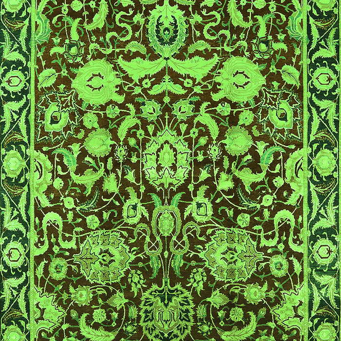 Machine Washable Oriental Green Industrial Area Rugs, wshurb2958grn