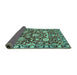 Sideview of Oriental Turquoise Industrial Rug, urb2958turq