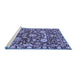 Sideview of Machine Washable Oriental Blue Industrial Rug, wshurb2958blu