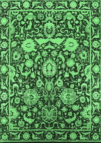 Oriental Emerald Green Industrial Rug, urb2958emgrn