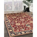 Mid-Century Modern Sandy Brown Oriental Rug in Family Room, urb2958