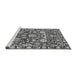 Sideview of Machine Washable Oriental Gray Industrial Rug, wshurb2958gry